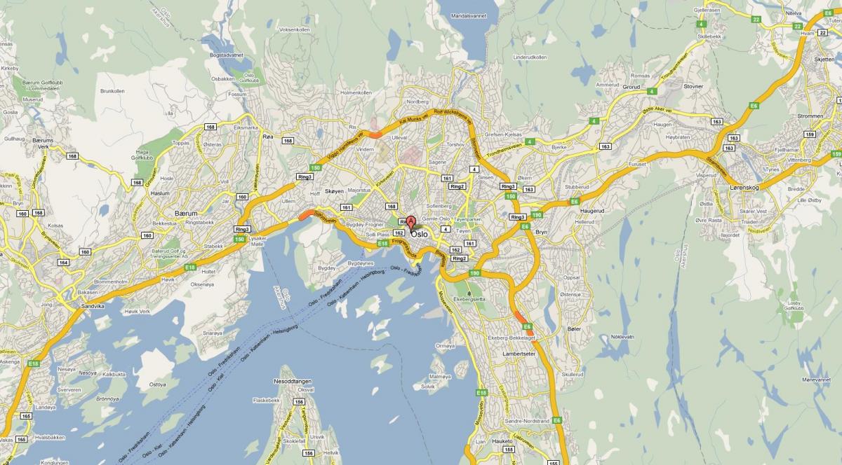 Plan des routes de Oslo
