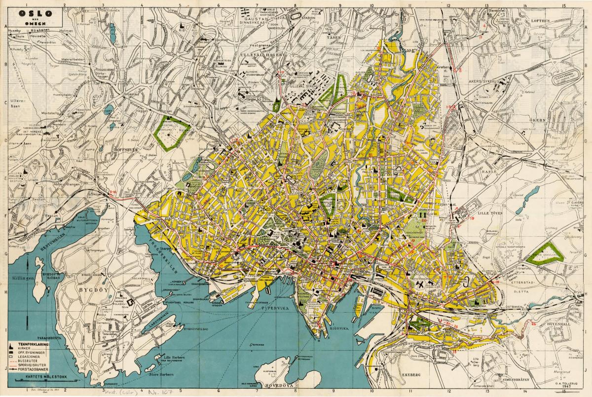 Plan antique de Oslo