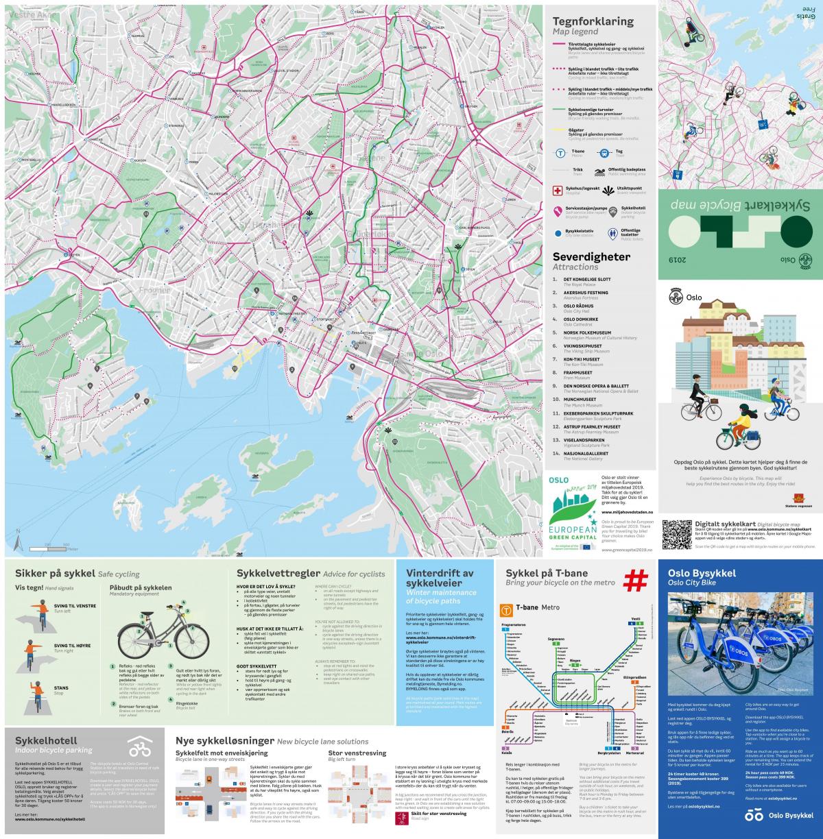 Plan des pistes cyclables de Oslo