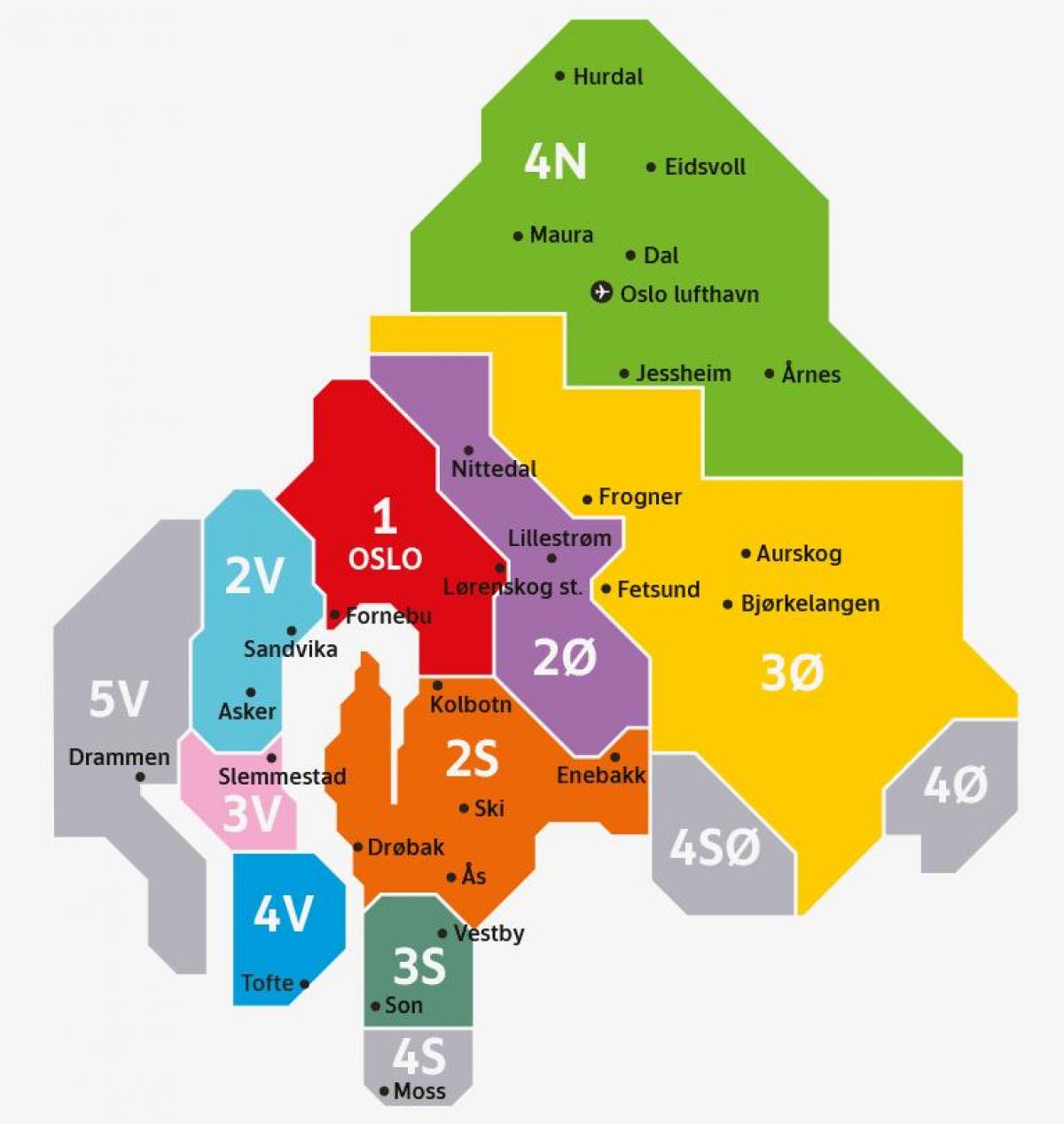 Plan des zones de Oslo
